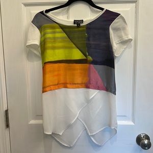 White and colorful top